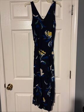 a new day Navy Dress with Yellow & Blue Floral Accents